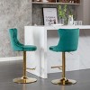 Velvet Swivel Bar Stools Set Of 2, Adjustable Bar Stools Counter-to-Bar Height Stools with Nailhead Trim, Tufted Back, Gold Legs-Maison Boucle - 3 of 4