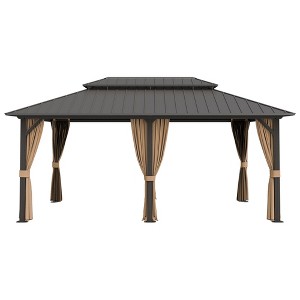 YARDSIGHT Hardtop Patio Gazebo-Outdoor Aluminum Iron Double Roof Canopy Shelter for Garden, Backyard, Deck - 1 of 4
