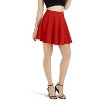 Women's Basic Stretch Flared Skater Skirt - Versatile Casual Mini Skirt for Effortless Style Red - 2 of 4
