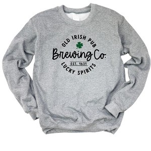 Simply Sage Market Women's Graphic Sweatshirt Old Irish Brewing Co. St. Patrick's Day - 1 of 3