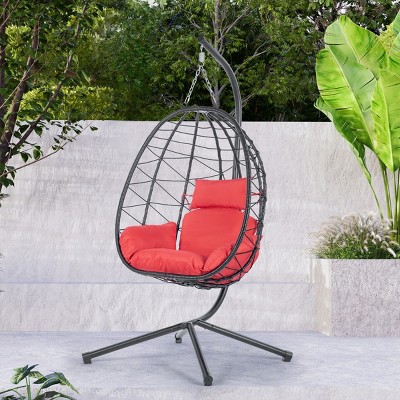 Patio Swing Egg Chair With Stand,Wicker Egg Chair,Hanging Basket Chair,Hammock Chair -Maison Boucle