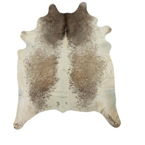 HomeRoots 6' X 7' Brown and White Cowhide Hand Knotted Area Rug - 1 of 4