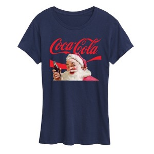 Women's - Coca-Cola - Vintage Santa Claus with Red Logo Short Sleeve Graphic T-Shirt - 1 of 4