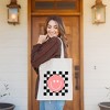 City Creek Prints Valentines Pink Smiley Canvas Tote Bag - 15x16 - Natural - 2 of 2
