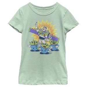 Girl's Toy Story Buzz Lightyear and Aliens T-Shirt - 1 of 4