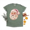 Santa Face Textured Paint - Women's Garment Dyed Graphic T-Shirt - 2 of 4