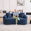 65 inch White Curved Loveseat Full Compression Sponge Sofa with 3 Pillows, 30D Chenille Compact Sofa No-Assembly - 2 of 4