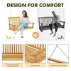 Wooden Swing Bench, Heavy Duty Outdoor Hanging Swing Chair with Adjustable Chains & Ergonomic Back, 440LBS Capacity for Patio, Courtyard, Garden - 3 of 4