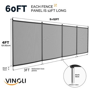 VINGLI Black Pool Fence Swimming Pool Fence in Ground Pool Safety Fencing - 1 of 4