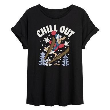 Women's Disney Chill Out Oversized Graphic T-Shirt - Black - Large