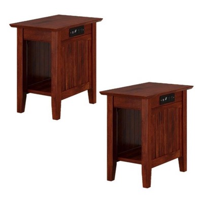 AFI Furnishings Nantucket Chair Side Table Set of 2 with Charger AW