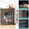 AMERLIFE Farmhouse Coffee Bar Cabinet with Beverage Fridge, Wine Bar Cabinet with Drawer Storage, Mini Fridge Sideboard Cabinet - 3 of 4