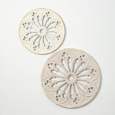 Sullivans Distressed Metal Medallion Set Of 2, 36