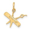 Black Bow Jewelry 14k Yellow Gold Comb and Scissors Charm - 3 of 4