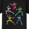Power Rangers Action Pose Adult Black Crew Neck Short Sleeve T-shirt - 4 of 4