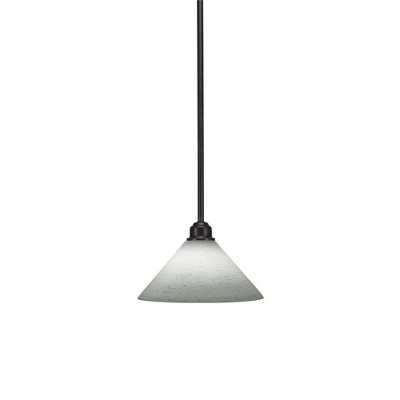 Toltec Lighting Blacksmith 1 - Light Pendant in  Painted Wood/Dark Granite with 10" White Muslin Shade