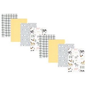 Hudson Baby Cotton Poly Flannel Burp Cloths 8-Pack, One Size - 1 of 4
