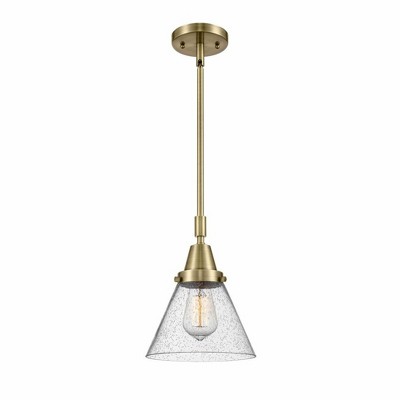 Cone - 1 Light Stem Hung Mini Pendant In Industrial Style-11.13 Inches Tall and 8 Inches Wide