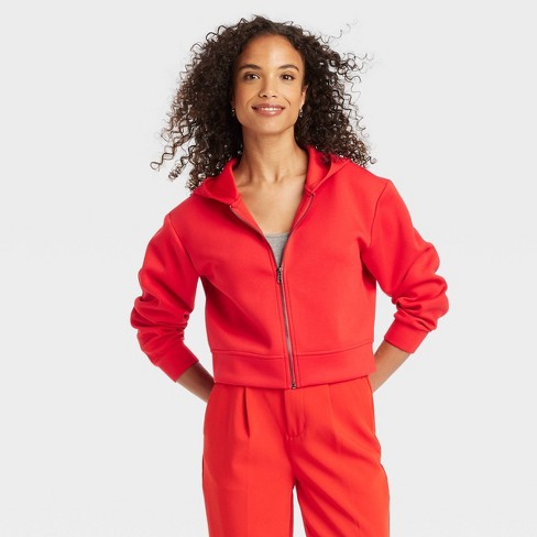 Red womens zip up hoodie on sale