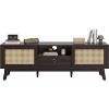 Wooakway 59"L 19.3"H 15.4"D Mid Century Modern TV Stand with Rattan Doors Detachable Drawers Media Console for Living Room Storage Cabinet Open Shelf - 4 of 4