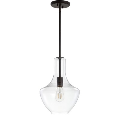 Watts 10.5" Clear Glass and Bronze LED Pendant Light