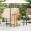vidaXL Garden Bar Set 3pcs Black Solid Wood Acacia Rattan, Outdoor Bar Table and Chairs, Patio Furniture Set, Patio Bar Set - 3 of 4