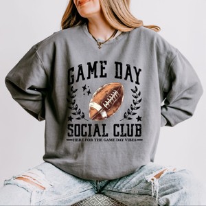 Simply Sage Market Football Game Day Social Club Lightweight Garment Dyed Sweatshirt - 1 of 3