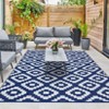 Outdoor Rug Modern Geometric Rug Waterproof Reversible Plastic Straw Rug for Patio Camping RV Balcony Backyard - 2 of 4