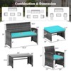 Costway 6PCS Patio Furniture Set Outdoor Sectional Conversation PE Rattan Sofa Set Black/Gray/Navy/Red/White/Turquoise - 3 of 4