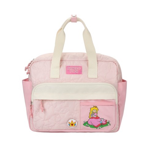Super Mario Bros Pink Adult Mini Backpack with Character Icons and Adjustable Straps