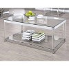 Anne Acrylic Coffee Table with Glass Top and Shelf Chrome - Coaster - 2 of 4