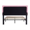 Okak Modern Queen Platform Bed Frame with Upholstered, Linen Button Tufted Headboard Sturdy Wood Slats No Box Spring Needed Easy Assembly, Pink - 3 of 4