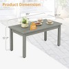 Outdoor Coffee Table Rectangle, HDPS Patio Coffee Tables for Outside, All Weather Patio Coffee Table with Slatted Tabletop for Garden, Balcony Black - 4 of 4