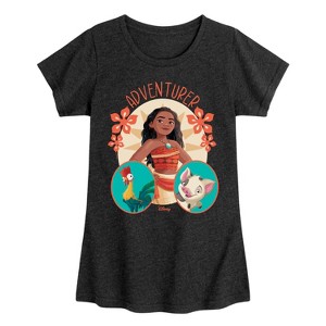 Girls' - Disney Princess - Moana Adventurer Fitted Short Sleeve Graphic T-Shirt - 1 of 4