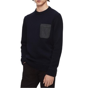 Calvin Klein Mens Felt-Pocket Knit Sweater - 1 of 1