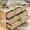 Zstar Modern Fluted Dresser for Bedroom, 7 Drawer Storage Cabinet with Metal Handel - 3 of 4