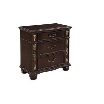 New Classic Furniture,Maximus Solid Wood 3-Drawer Nightstand in Madeira