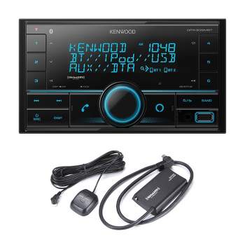 Kenwood DPX305MBT Bluetooth USB Double DIN Digital Media receiver with a Sirius XM SXV300v1 Connect Vehicle Tuner Kit for Satellite Radio