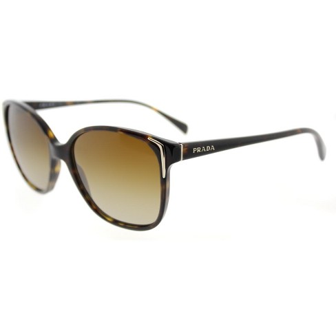 Prada Pr01os 2au6e1 Womens Square Polarized Sunglasses Havana 55mm