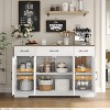 Jojoka Buffet Sideboard Kitchen Storage Cabinet with 3 Drawers, 55" Large Farmhouse Buffet Cabinet with Shelves and Doors, Wood Coffee Bar - 4 of 4