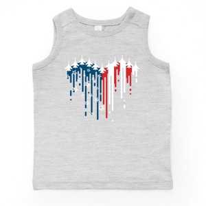 The Juniper Shop Patriotic Plane Heart Youth Tank Top - 1 of 4