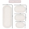 Double Ruffle Bathroom Rugs Set, Washable Rug, Extra Soft and Absorbent bath Rug, Kitchen Mat, Bath Mat Set,Non-Slip, 4 Pcs Set with Runner, Ivory - 3 of 4