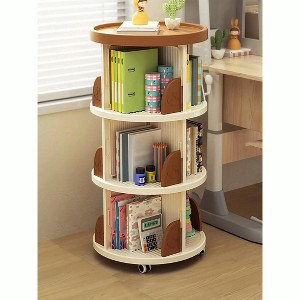HDZNVF Bookshelf With Wheels, Book Stand, Space Saving Book Shelf, Home Storage, Room Decor Bookcase - 1 of 4