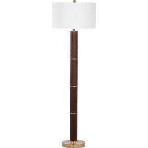 Marcello 60.5Inch H Faux Woven Leather Floor Lamp Brown - Safavieh