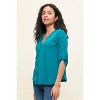 WEST K Women's Eira Roll-tab Sleeve V Neck Top - 2 of 4