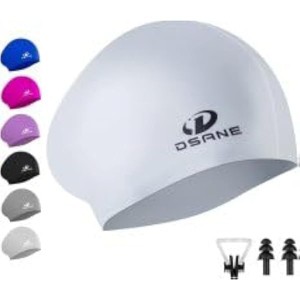 DSANE Womens Silicone Swim Cap for Long Hair,3D Ergonomic Design Silicone Swimming Caps for Women Men Adults Boys Girls with Ear Plug and Nose Clip - 1 of 1