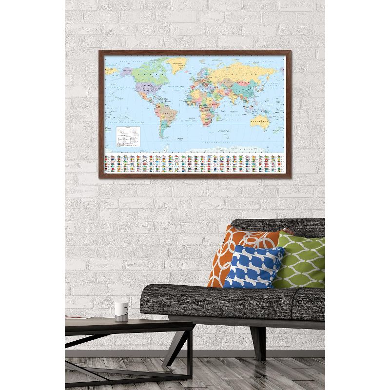 Trends International World Map 2023 Framed Wall Poster Prints, 2 of 7