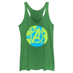 Women's Marvel Earth Day A Symbol Racerback Tank Top - 1 of 4