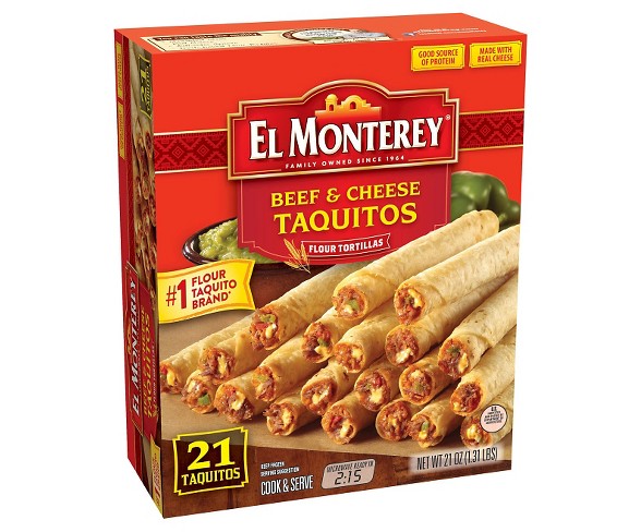 El Monterey Frozen Beef and Cheese Taquitos - 21ct