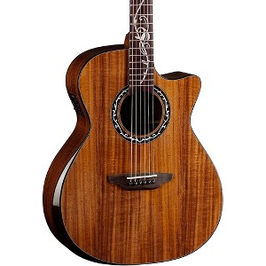 Luna Vineyard Koa Bevel Grand Auditorium Cutaway Acoustic-Electric Guitar Gloss Natural - 1 of 4